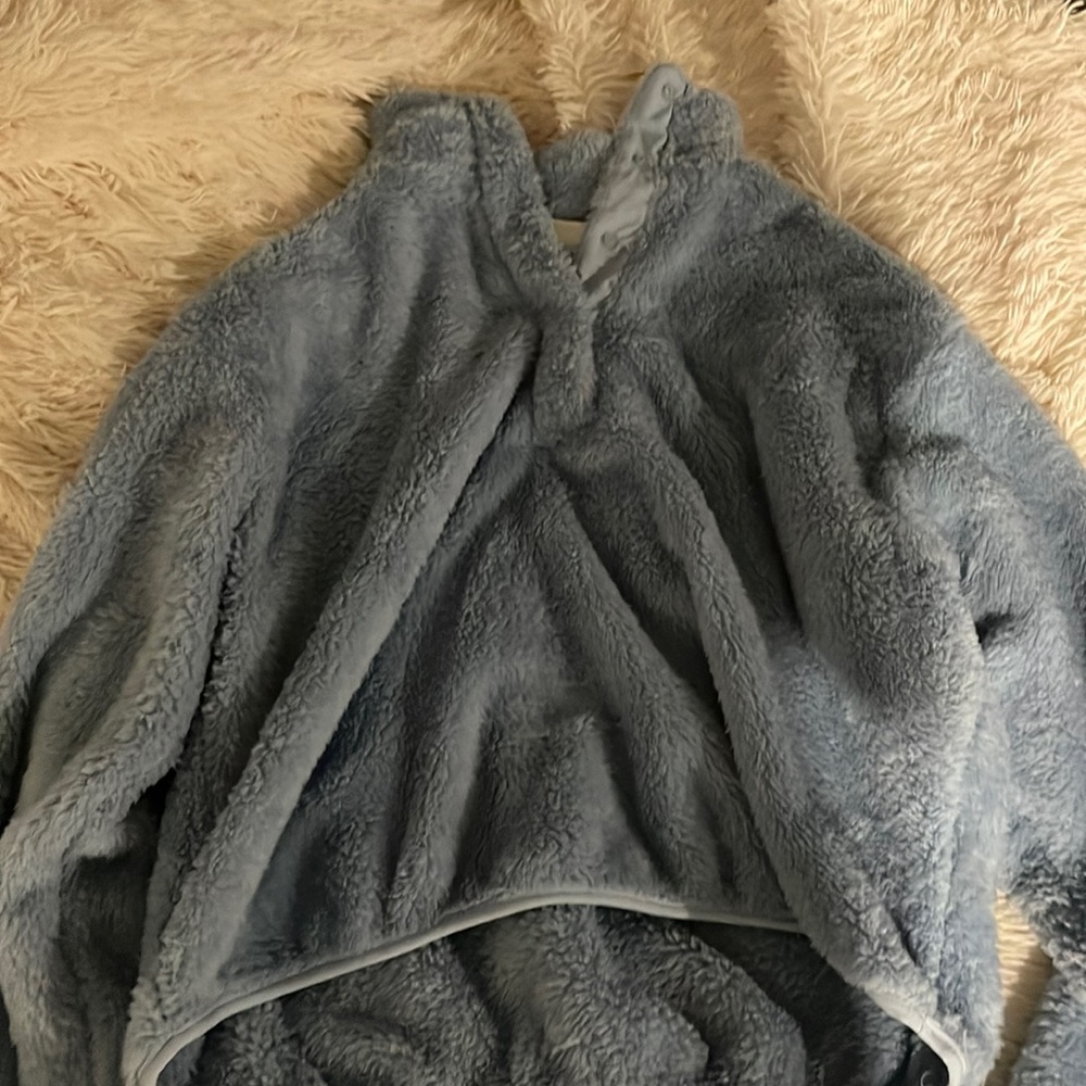 womens fuzzy quarter pullover